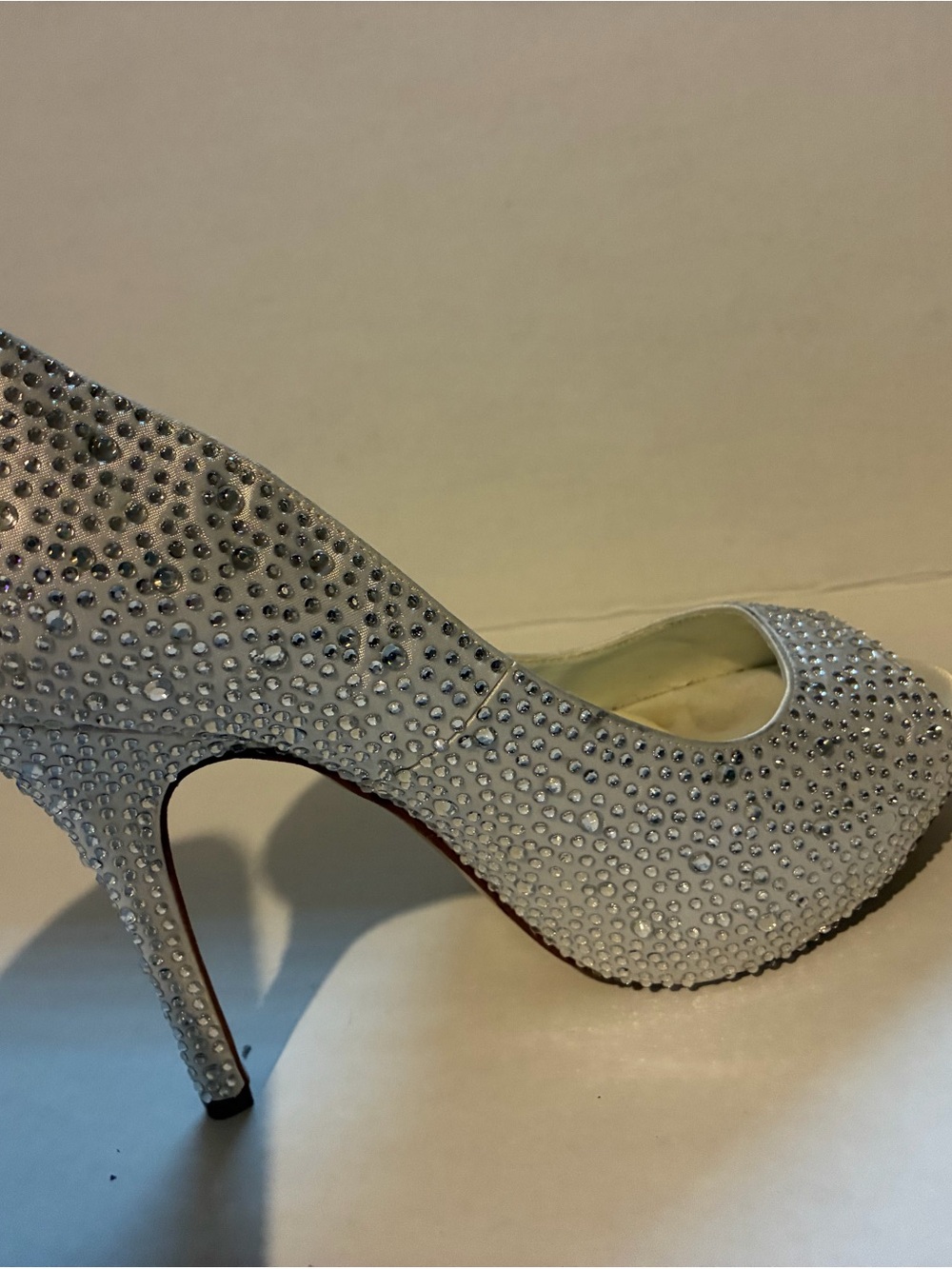 pink paradox London White Crystal-Embellished Stiletto Pump